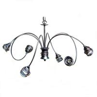 Italiano ARRICCIATO-6P  LED 6 Light Ceiling Light Black Silver Finish