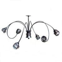 Italiano ARRICCIATO-6PL  LED 6 Light Semi-Flush Ceiling Light Black Silver Finish