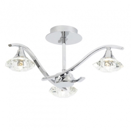 734-10444 Lusardi LED 3 Light Ceiling Light Polished Chrome 