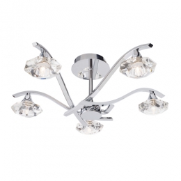 734-10445 Lusardi LED 5 Light Ceiling Light Polished Chrome 