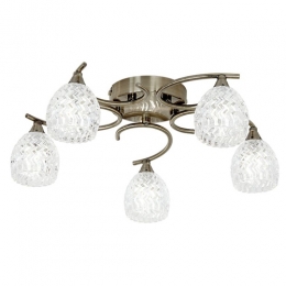 734-10454 Bruno LED 5 Light Ceiling Light Antique Brass 