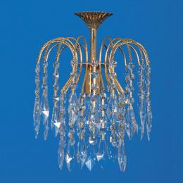 340-10597  LED 1 Light Crystal Chandelier Gold Plated 