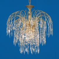 340-10598  LED 3 Light Crystal Chandelier Gold Plated