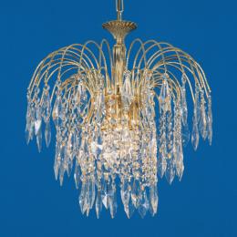 340-10598  LED 3 Light Crystal Chandelier Gold Plated 