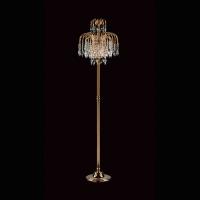 340-10604  LED 3 Light Crystal Floor Lamp Gold Plated