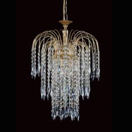 340-10606  LED 3 Light Crystal Chandelier Gold Plated 