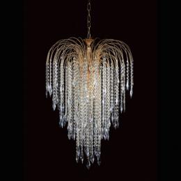 340-10607  LED 6 Light Crystal Chandelier Gold Plated 