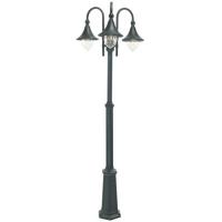 182-10818 Fioretti LED Outdoor Three Headed Lamp Post Black