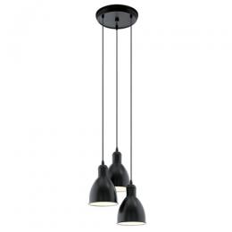 162-10953  LED 3 Light Pendant Ceiling Light Black 