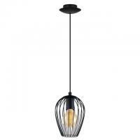 162-10991  LED Small Cage Pendant Ceiling Light Black