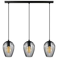 162-10992  LED 3 Light Cage Pendant Ceiling Light Black