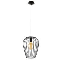 162-10994  LED Large Cage Pendant Ceiling Light Black