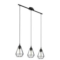 162-11001  LED 3 Light Pendant Ceiling Light Black