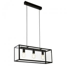 LED 3 Light Pendant Ceiling Light Black 