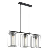 162-11012  LED 3 Light Pendant Ceiling Light Black