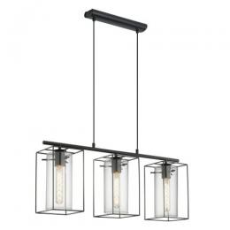 162-11012  LED 3 Light Pendant Ceiling Light Black 