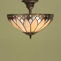 366-11073 Baccari LED Tiffany 3 Light Semi Flush Ceiling Light