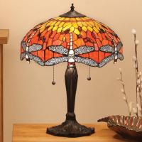 366-11227  LED Flame Dragonfly Tiffany 2 Light Medium Table Lamp