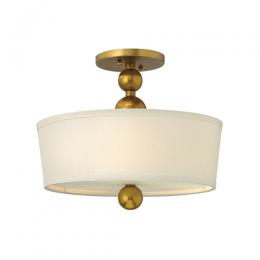 186-11355 Ziani LED Semi Flush Ceiling Light Vintage Brass 