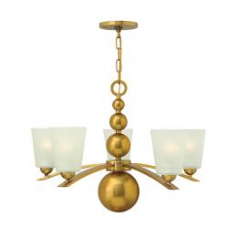 186-11357 Ziani LED 5 Light Ceiling Light Vintage Brass 