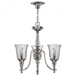 186-11407 Chiarelli LED 3 Light Chandelier Sterling Metal 