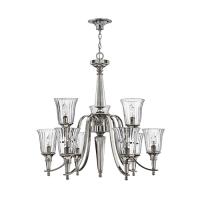 186-11408 Chiarelli LED 9 Light Chandelier Sterling Metal