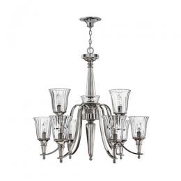 186-11408 Chiarelli LED 9 Light Chandelier Sterling Metal 