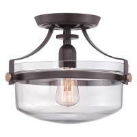 188-11965 Pianelli LED 1 Light Semi-Flush Ceiling Light Western Bronze