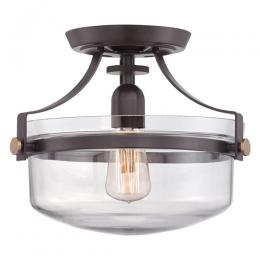 188-11965 Pianelli LED 1 Light Semi-Flush Ceiling Light Western Bronze 