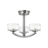 186-11973 Merola LED 3 Light Semi Flush Ceiling Light Brushed Nickel