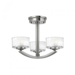 186-11973 Merola LED 3 Light Semi Flush Ceiling Light Brushed Nickel 