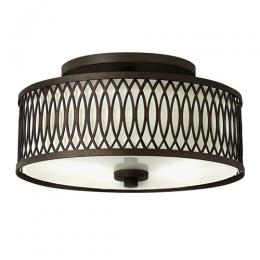 186-12012 Vittoria LED 3 Light Flush Ceiling Light Victorian Bronze 