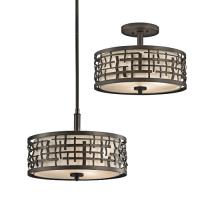 190-12016 Lozzi LED 3 Light Pendant Duo-Mount Olde Bronze