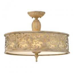 186-12040 Cardini LED 3 Light Large Flush Ceiling Light Brushed Champagne 