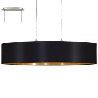 158-12322  LED 2 Light Oval Pendant Ceiling Light Satin Nickel Black