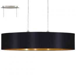 158-12322  LED 2 Light Oval Pendant Ceiling Light Satin Nickel Black 