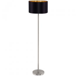 LED 1 Light Floor Lamp Satin Nickel Black 