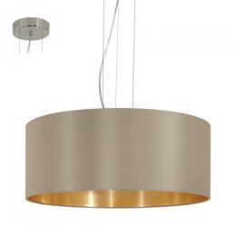 158-12355  LED 3 Light Pendant Ceiling Light Satin Nickel Taupe 