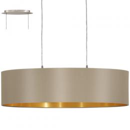 158-12356  LED 2 Light Oval Pendant Ceiling Light Satin Nickel Taupe 