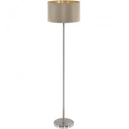 LED 1 Light Floor Lamp Satin Nickel Taupe 