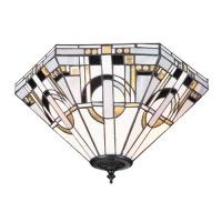 363-12432 Morandi LED Tiffany 2 Light Flush Ceiling Light Dark Bronze