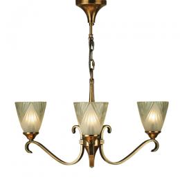 365-12462 Cristaldi LED 3 Light Pendant Ceiling Light Antique Brass 