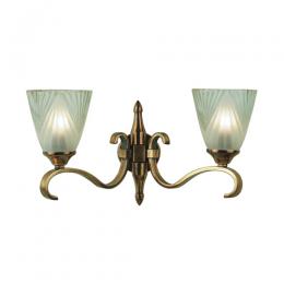 365-12463 Cristaldi LED 2 Light Wall Light Antique Brass 