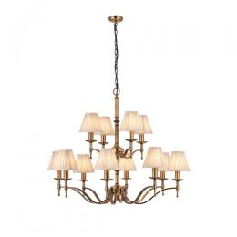 365-12498 Serena LED 12 Light Pendant Ceiling Light Antique Brass 