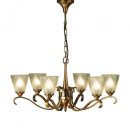 365-12599 Cristaldi LED 6 Light Ceiling Light Antique Brass 