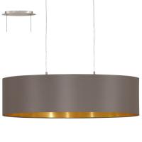 158-12660  LED 2 Light Oval Pendant Ceiling Light Satin Nickel Cappuccino