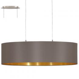 158-12660  LED 2 Light Oval Pendant Ceiling Light Satin Nickel Cappuccino 