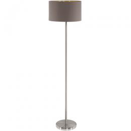 LED 1 Light Floor Lamp Satin Nickel Cappuccino 