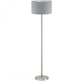 LED 1 Light Floor Lamp Satin Nickel Grey 