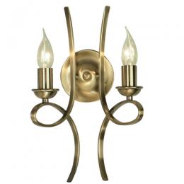 365-12686 Panizzi LED 2 Wall Light Brushed Brass 